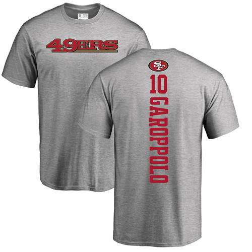 Men San Francisco 49ers Ash Jimmy Garoppolo Backer #10 NFL T Shirt